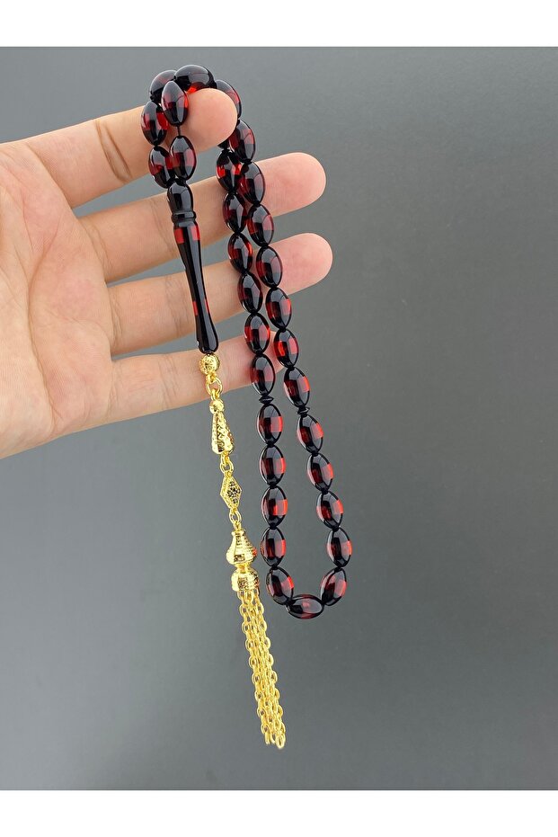 Vertical Powder Amber Prayer Beads