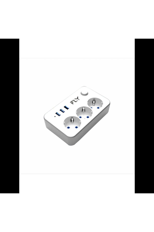 3406-01, 3 Sockets, 3 Usb, Surge Protected Socket, 2.1A, Switched, 2m Cable, (White) - 2