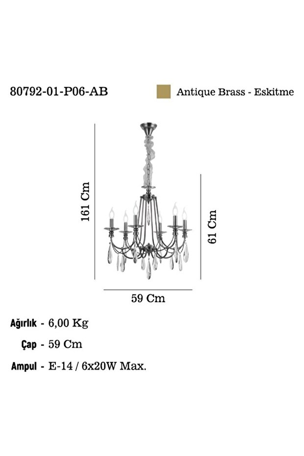 ESEDRA 6 LI AVİZE 6XE14 - 2