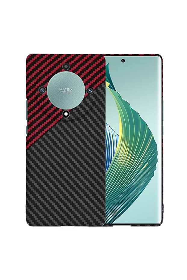 Protective Case for Honor Magic5 Lite, Timacondesign, V27, Hard Plastic, Elegant Ruby Vortex - 4