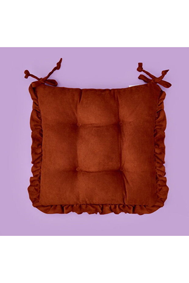 Soft Nora Sandalye Minderi - Kiremit - 40x40 cm - 1