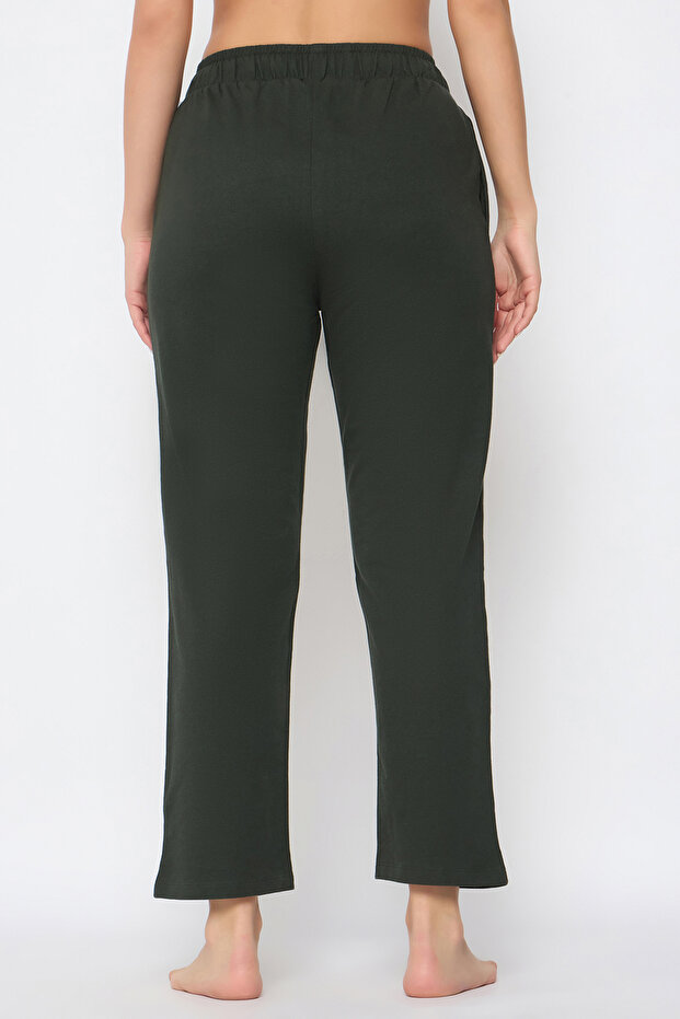 بيجامة أنيقة باللون الأخضر الزيتوني - قطن - 5