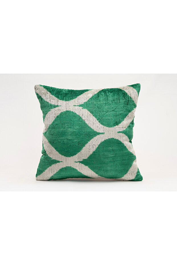 Silk Velvet Ikat Decorative Throw Pillow Case