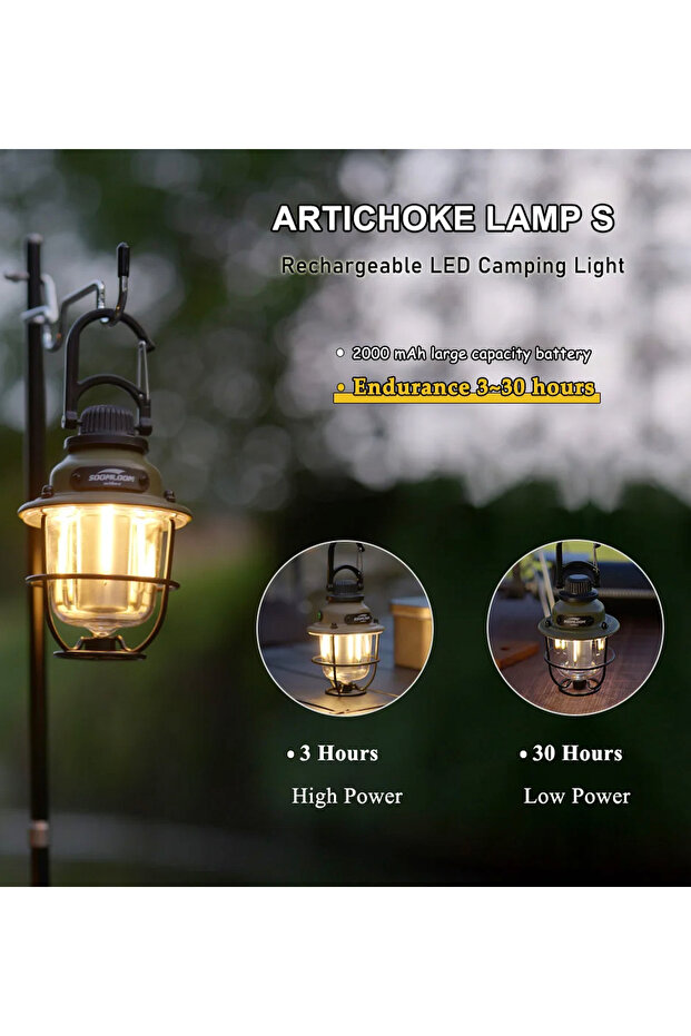 Hag Ayaklı Retro Kamp Lambası Asılabilir Işık Rengi ve Şiddeti Ayarlı Çadır Aydınlatma - 14