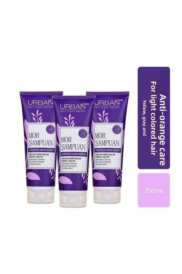 Anti-Orange Purple Hair Care Shampoo 3X250 Ml-Vegan-Uv Protection