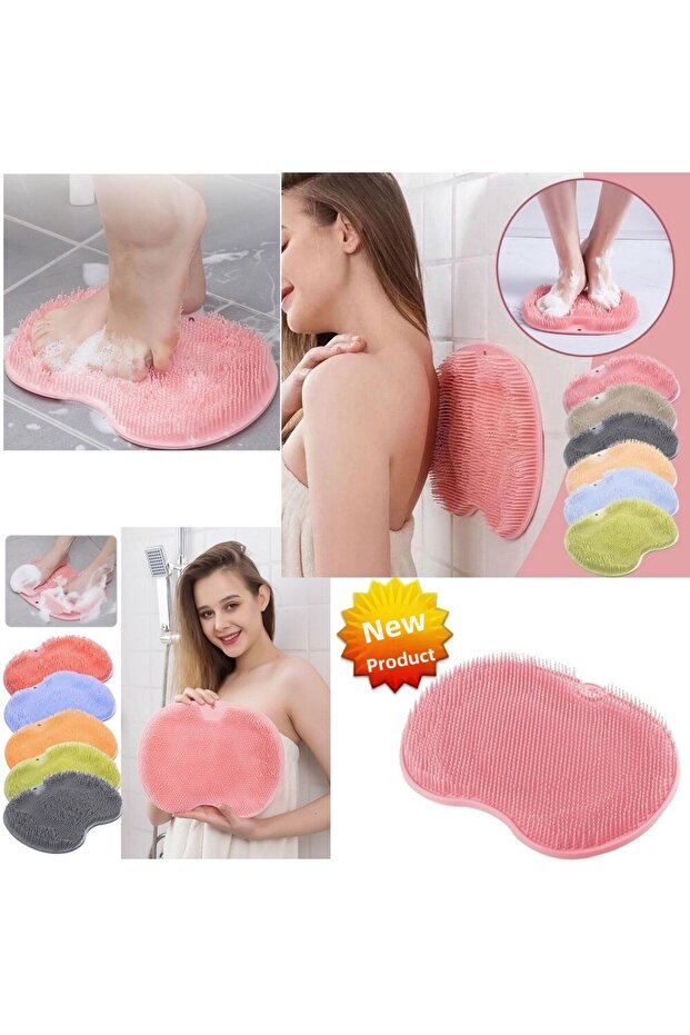 Bathroom Shower Massage Tool Back And Foot Massage Pad Silicone Massage Pad With Suction Cup Non-Slip Sole Massage Pad