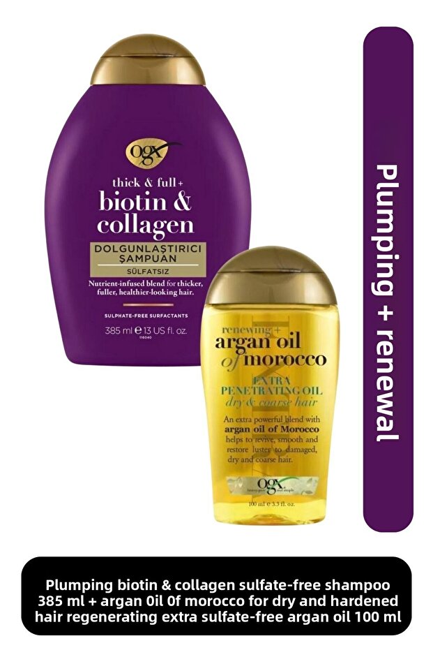 Biotin and Collagen Shampoo - Plumping and Renewing Argan Oil for Dry and Hardened Hair