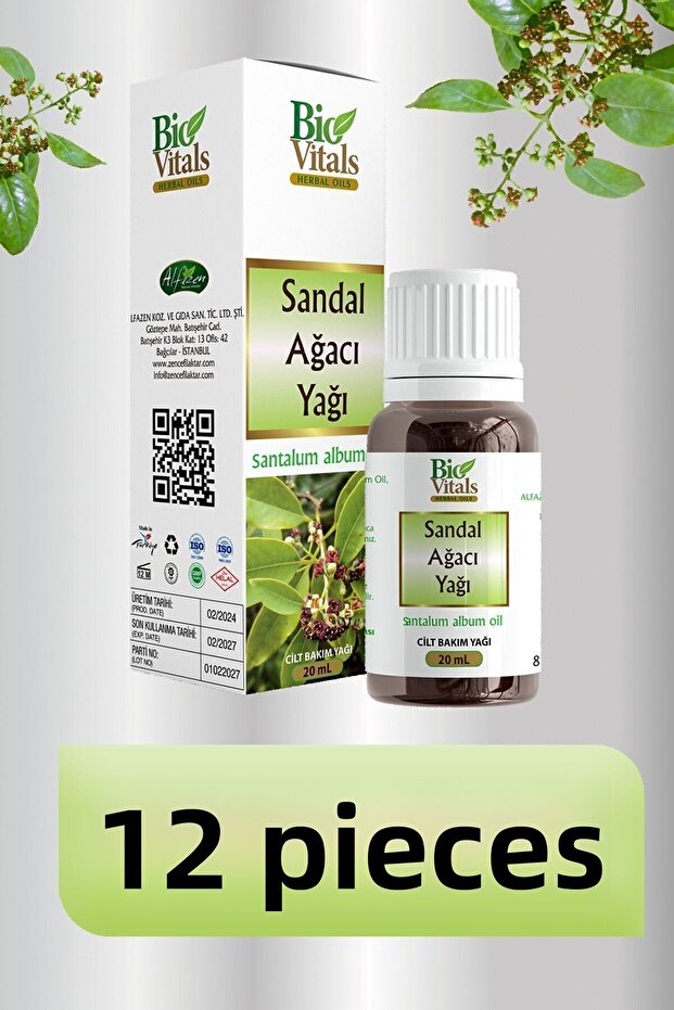 Sandalwood Oil, 12 Packs - 20 ml