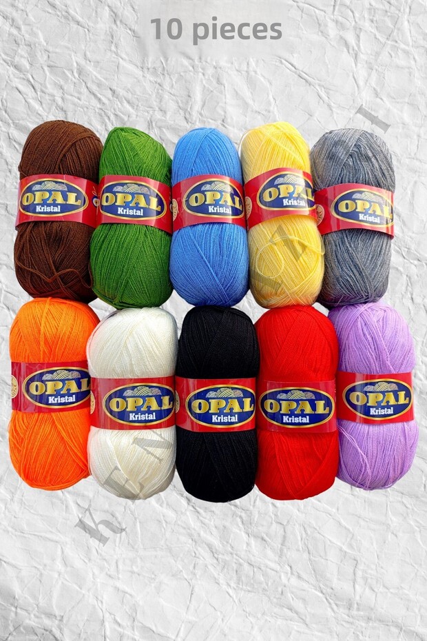 Lif Yarn Set 100 Gr 475 Meters Mixed Lif Yarn - Mixed Color - 10 Pieces - Knitting Yarn
