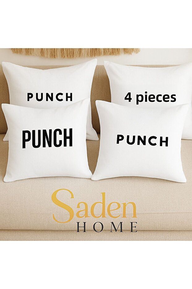4 Pcs White Kirlent Case with Zipper, Natural Punc Embroiderable Tok (Thick) Fabric,