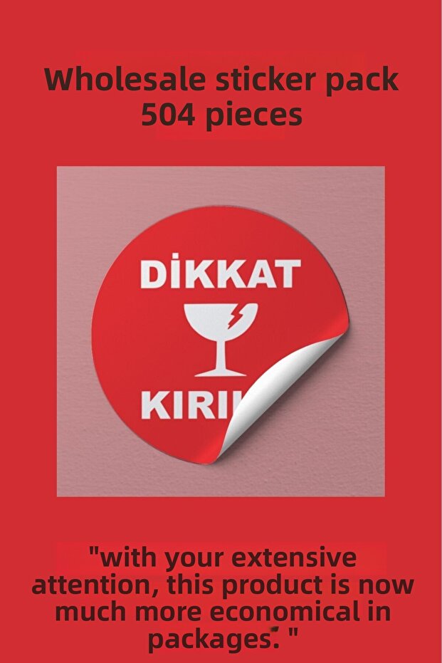 504 Pieces Round Attention Break Tag Red Sticker Kuarte (3,7X3,7Cm) Adhesive