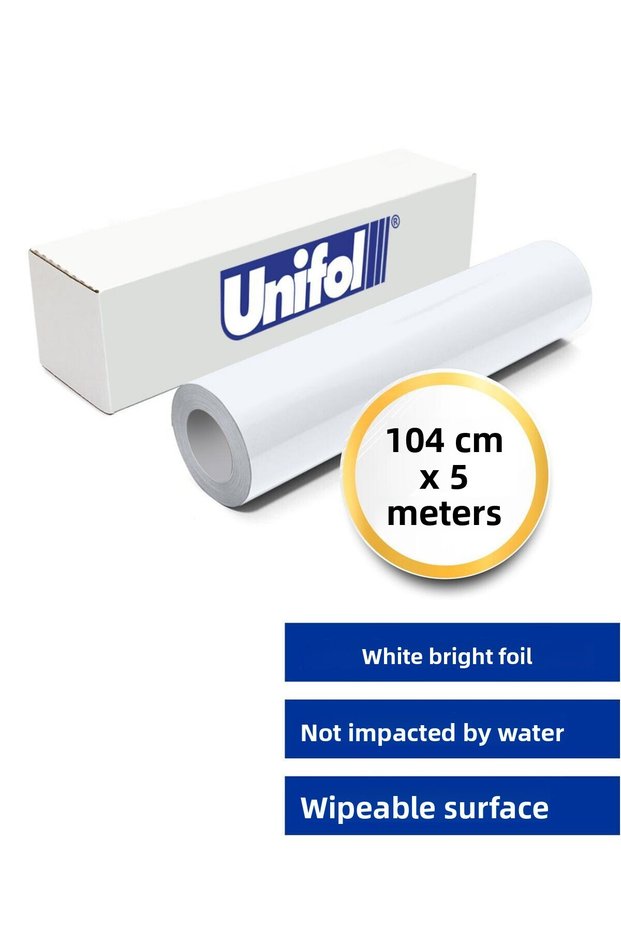 Unifol Glossy White Foil 104X500 cm Furniture - Tiles - Car Wrap
