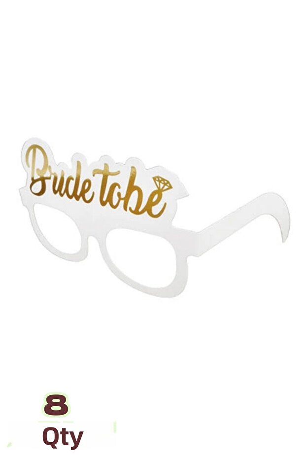8 Pieces Bride to Be Written Cardboard Glasses Bride Bachelorette Ornament and Celebration Material