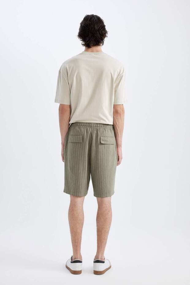 Relax Fit Keten Karışımlı Yazlık Bermuda Şort C1240AX24SM - 6