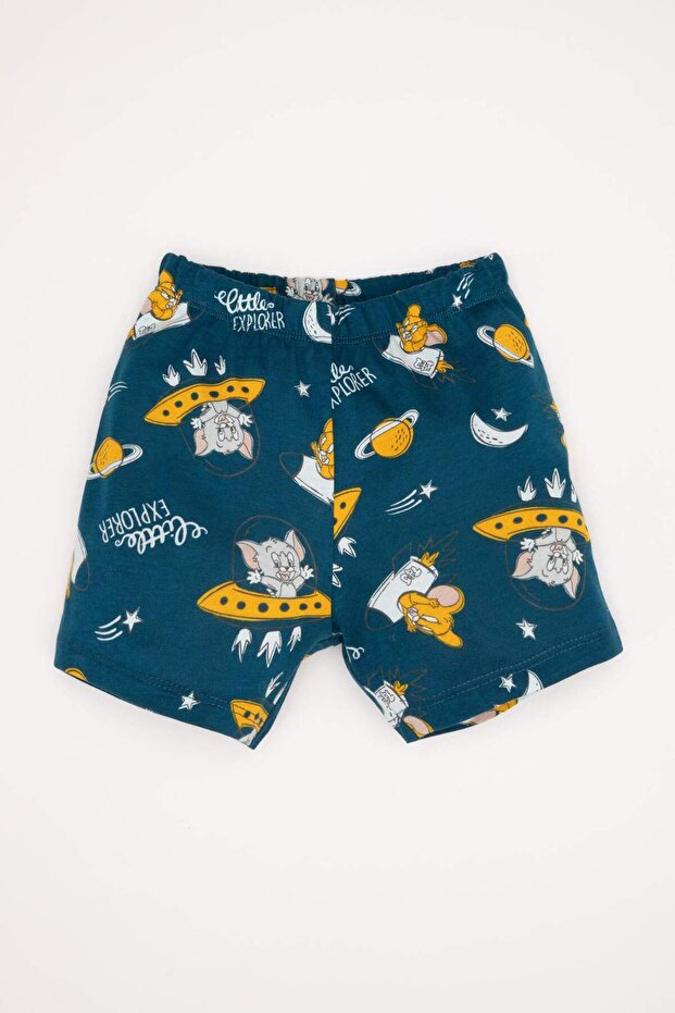 Erkek Bebek Tom & Jerry Pijama Takımı Kısa Kollu Penye Üst Şort D8322A5NS - 2