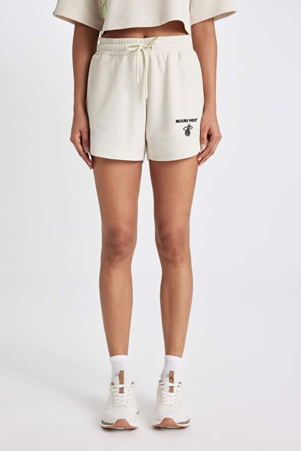DeFactoFit NBA Miami Heat Kısa Paça Waffle Şort C0003AX24SM - 4