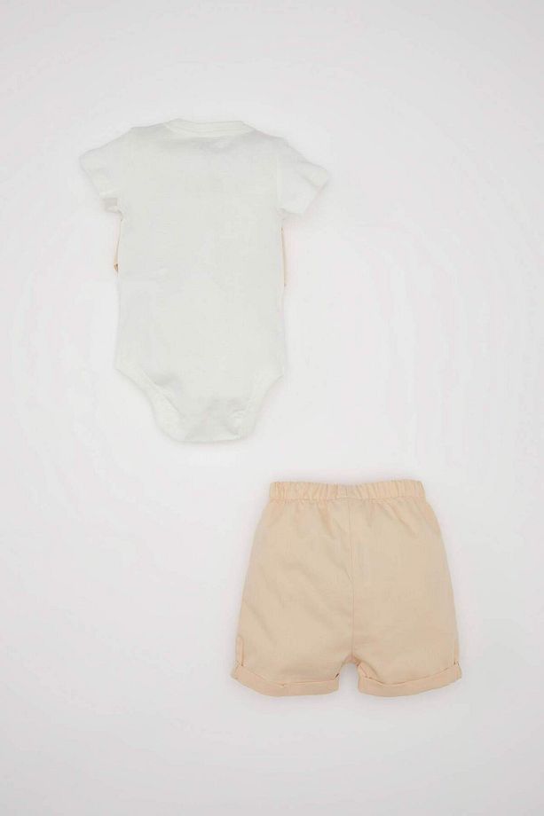 Erkek Bebek 2li Takım Dokuma Kısa Kollu Çıtçıtlı Body Şort C4361A524SM - 4