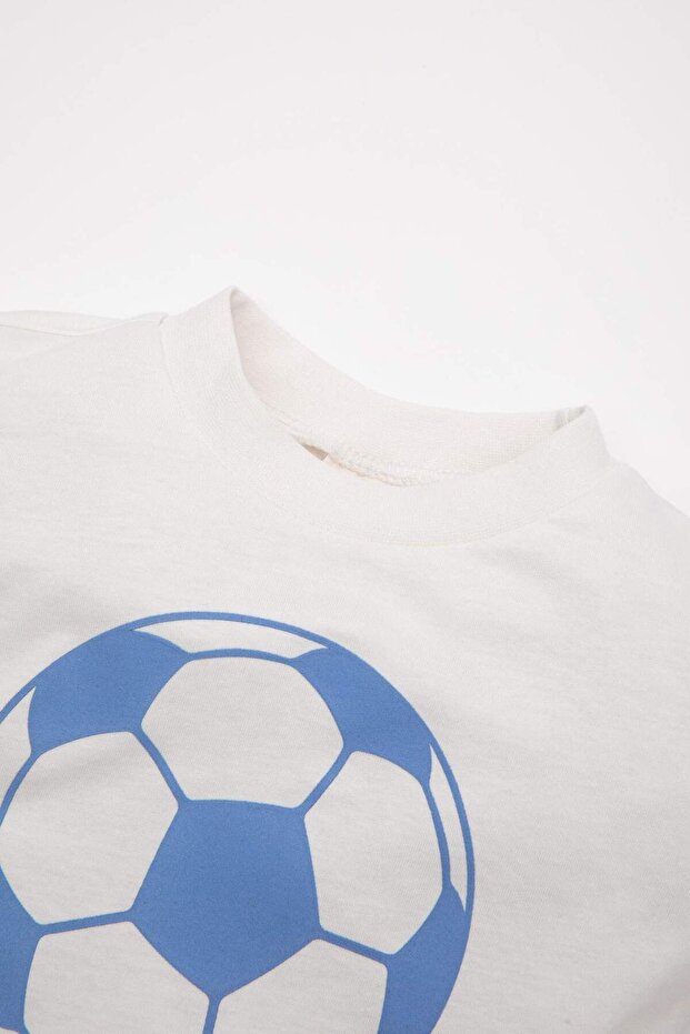 Erkek Bebek 2li Takım Bisiklet Yaka Baskılı Kısa Kollu Tişört Şort D1503A524SM - 5