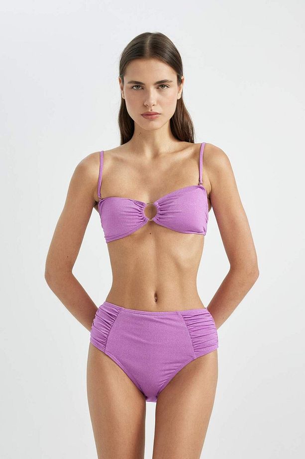 Regular Fit Parlak Kumaş Bikini Üstü-Fall in Love B7471AX24SM - 3
