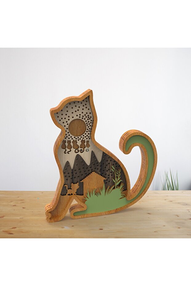 kedi masa dekoru - 1