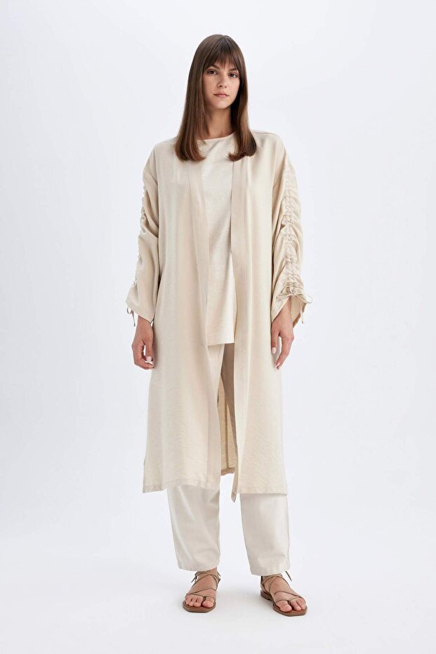 Relax Fit Gradient High Neck Long Sleeve Kimono C9690Ax24Sm
