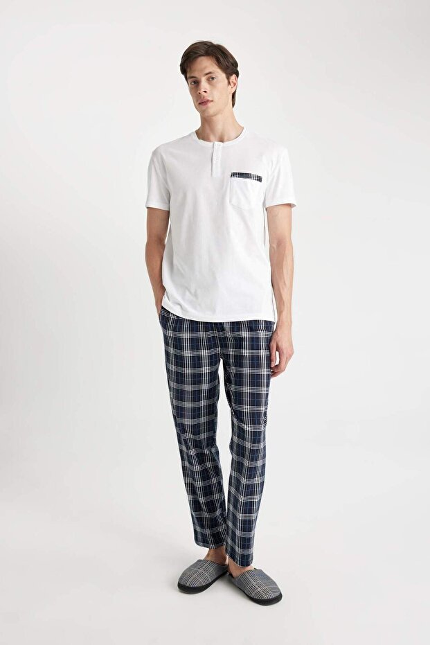 Regular Fit Kısa Kollu Pijama Takımı C2867AX24SM - 4