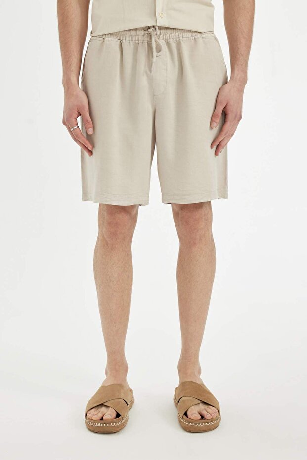 Regular Fit Basic Straight Shorts with Pockets C7591Ax24Sm - 3