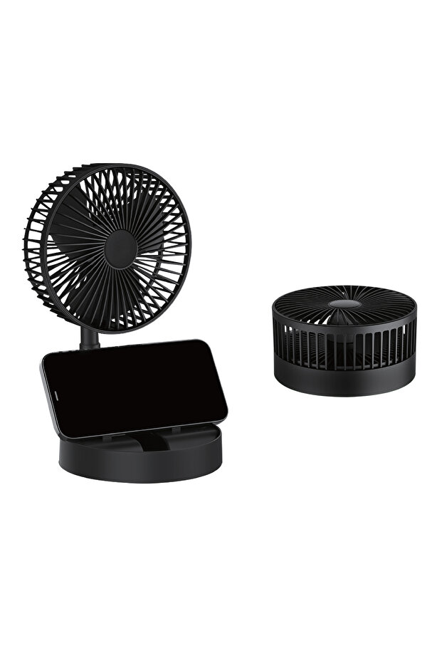 5567-S Katlanabilir Usb Şarjlı Masaüstü Soğutucu Mini Fan / 3 Kademe Hız Ayarlı Vantilatör - 2