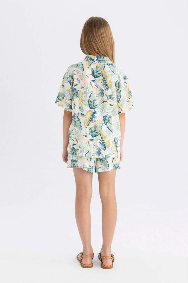 Kız Çocuk Pijama Takımı Standart Fit Desenli Kısa Kollu Üst Şort C8495A824SM - 6