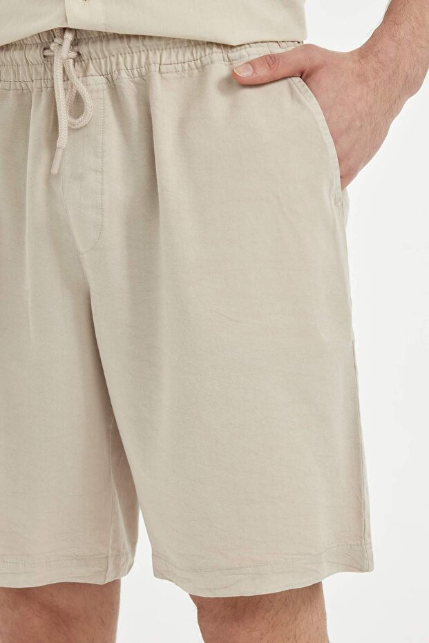 Regular Fit Basic Straight Shorts with Pockets C7591Ax24Sm - 4