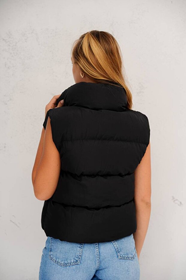 Kadın Astarlı Oversize Şişme Yelek - 6