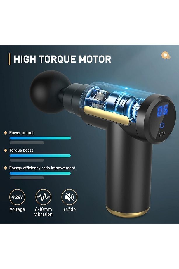 Amg6 Profesyonel Masaj Tabancası Gun Body Derin Doku Masajı, Yüksek Tork Motor - 3