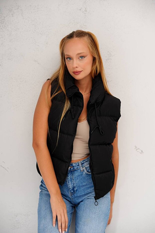 Kadın Astarlı Oversize Şişme Yelek - 3