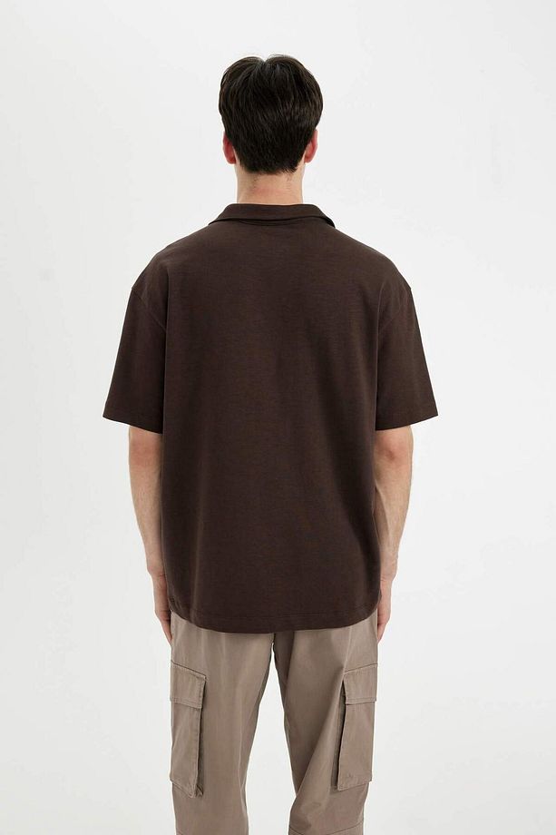 Relax Fit Basic Düz Kısa Kollu Polo Tişört C3688AX24SP - 8
