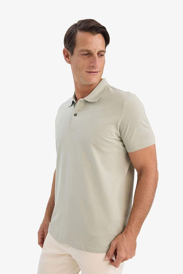 %100 Pamuk Regular Fit Polo Yaka Kısa Kollu Basic Düz Pike Kumaş Tişört C1293AX24SP - 3