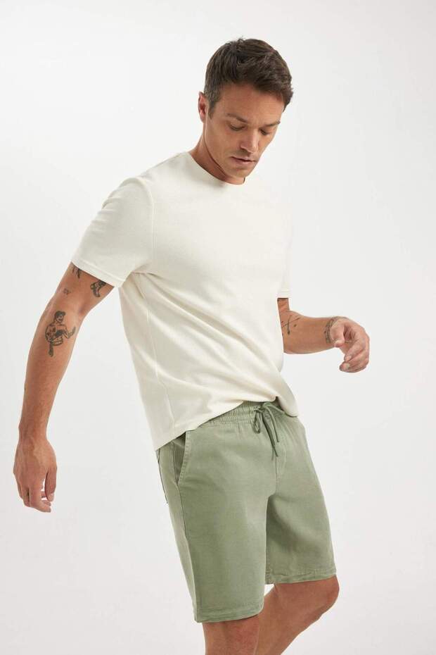 Regular Fit Cepli Basic Düz Şort C7591ax24sm - 6