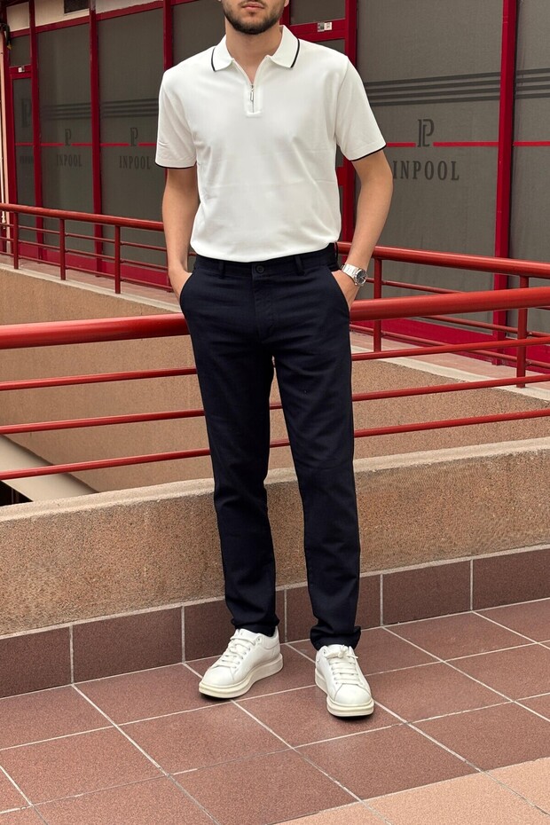 Men, Slim Fit, Casual-Daily, Linen Woven, Cotton, Seasonal Trousers 301