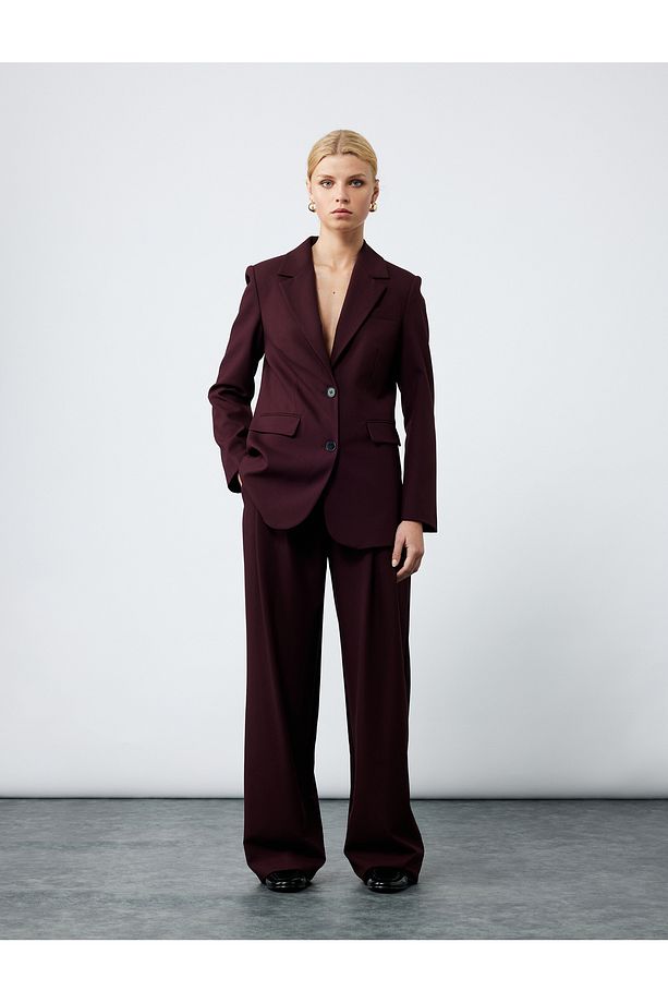 Regular Fit Kapaklı Cep Detaylı Uzun Kollu Kruvaze Blazer Ceket - 1