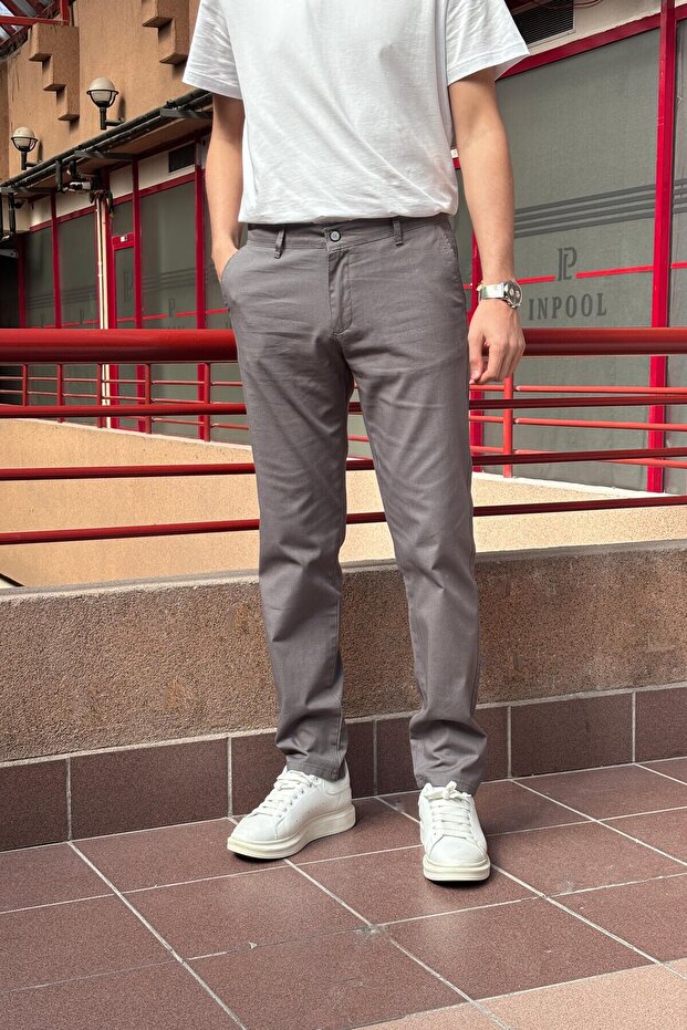 Men, Linen Weaving, Cotton Fabric, Regular Fit, Seasonal Pants 294