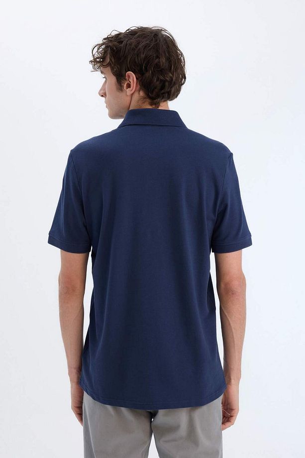 %100 Pamuk Regular Fit Polo Yaka Kısa Kollu Basic Düz Pike Kumaş Tişört C1293AX24SP - 6