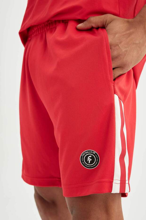 DeFactoFit Standart Fit Baskılı Sporcu Kısa Paça Ağır Kumaş Şort C1750AX24SM - 5