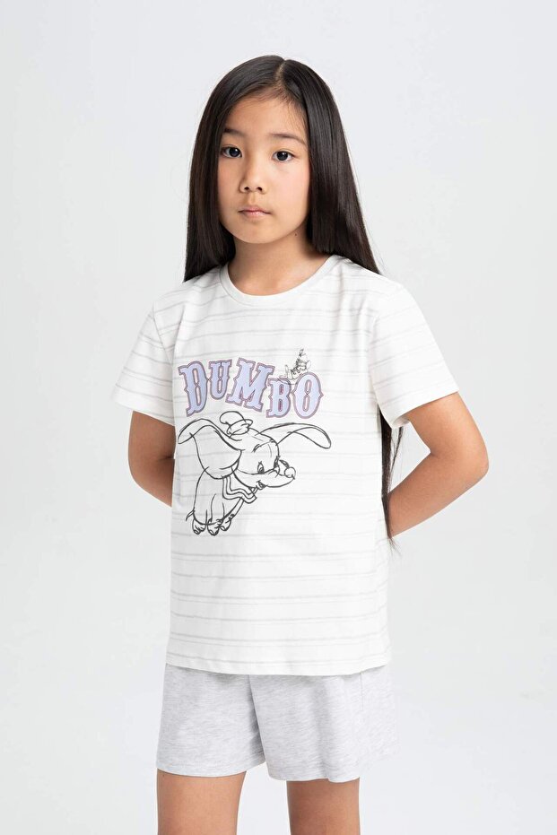 Kız Çocuk Disney Dumbo Pijama Takımı Kısa Kollu Üst Şort C1966A824SM - 5