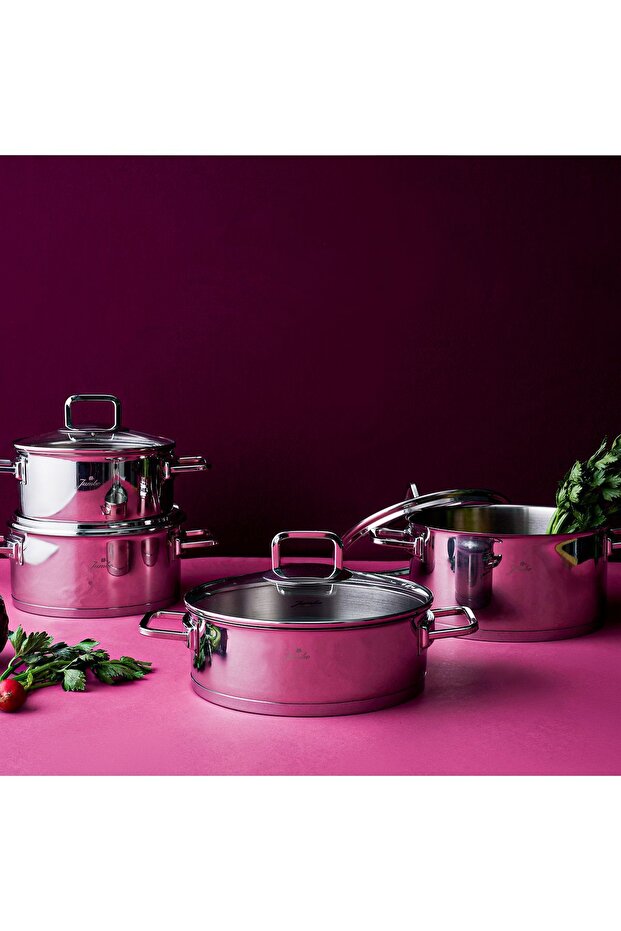 New Milas 8 Piece Steel Pot Set