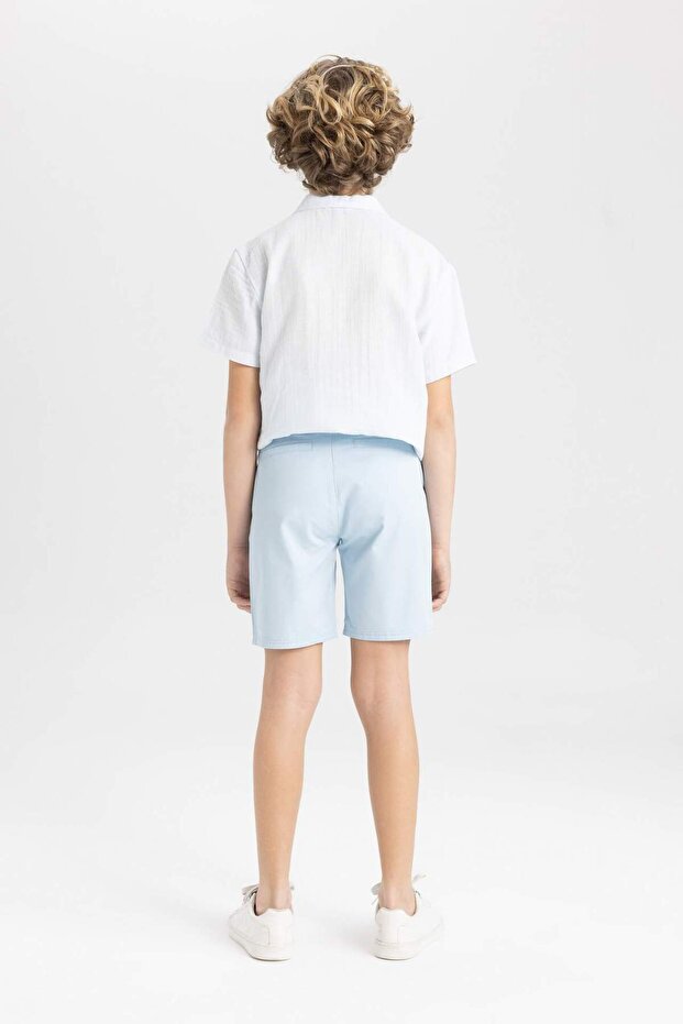 Erkek Çocuk Cepli Basic Düz Gabardin Şort C2955A824SM - 6