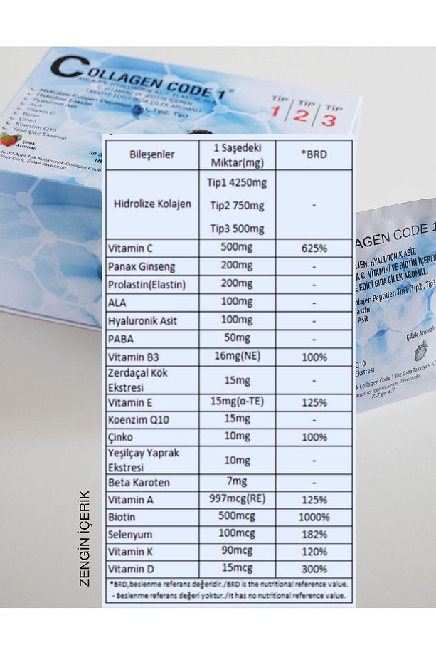 3 Tip Hidrolize Kolajen/collagen, Elastin, Biotin ,hyaluronik Asit & Vitamin Içeren Gıda Takviyesi - 5