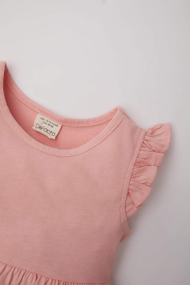 Kız Bebek Çiçekli Kısa Kollu Elbise C0075A524SM - 2