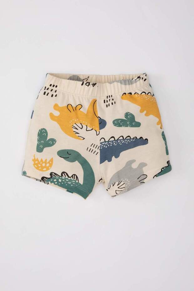 Erkek Bebek 2li Takım Dinazor Baskılı Bisiklet Yaka Kısa Kollu Tişört Şort C7861A524SM - 2