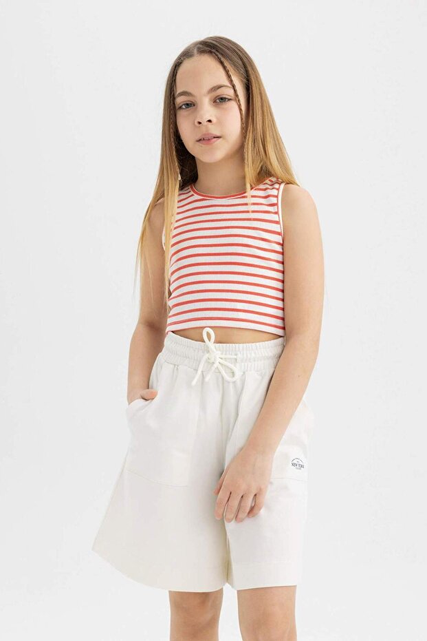 Kız Çocuk Baskılı Şort B0847A824HS - 5