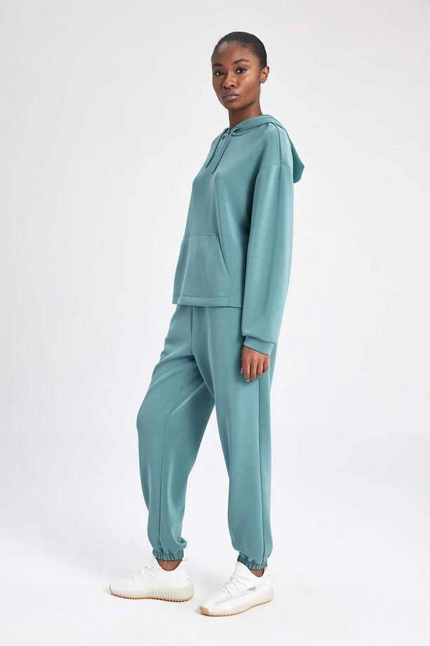 DeFactoFit Sporcu Jogger Eşofman Altı Standart Fit Modal Çift Cepli Basic Düz B1794AX24SP - 5