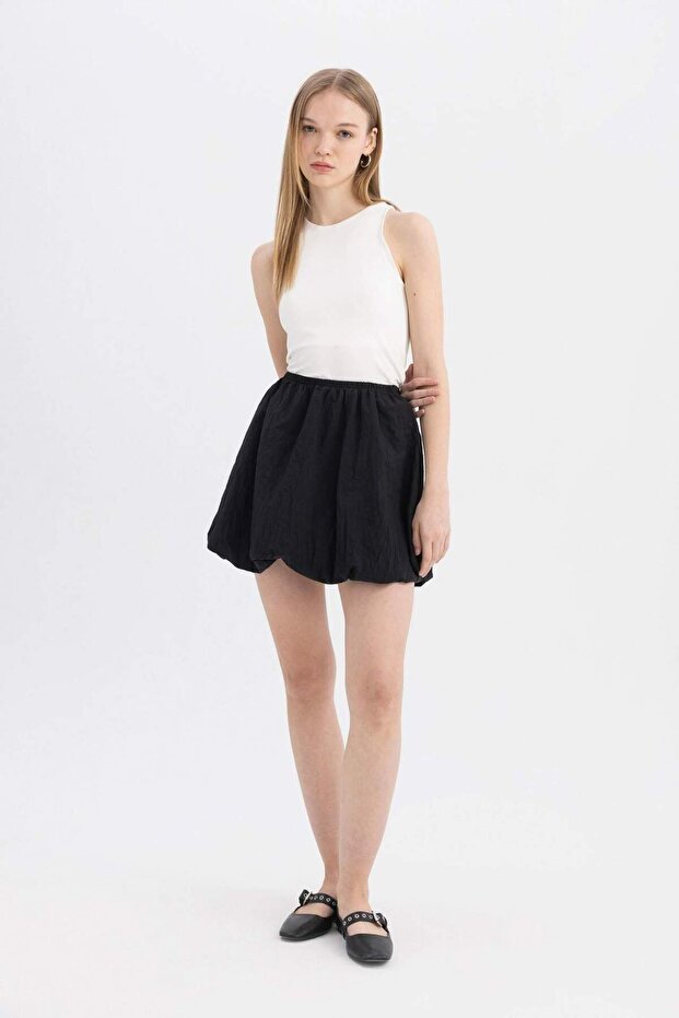 Balloon Fit Taffeta Mini Skirt C8096Ax24Sp